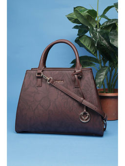 Allen Solly - Women Brown Floral Design Handbag with Detachable Strap