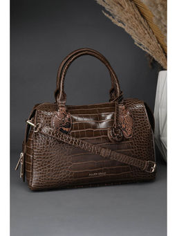 Allen Solly - Women Brown Textured Handbag with Detachable Strap
