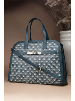 Allen Solly - Women Teal Printed Handbag with Detachable Strap