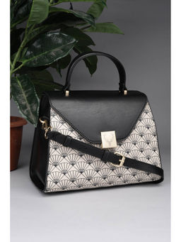 Allen Solly - Women Off White and Black Printed Sling Bag