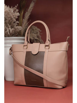 Allen Solly - Women Peach Colorblock Handbag with Detachable Strap