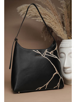 Allen Solly - Women Black Embroidered Handbag