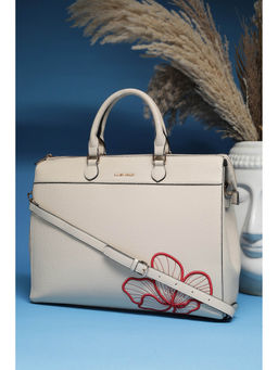 Allen Solly - Women Beige Embroidered Handbag with Detachable Strap