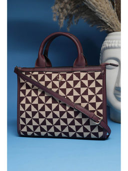 Allen Solly - Women Maroon Printed Casual Handbag with Detachable Strap
