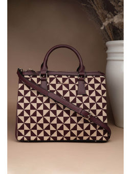 Allen Solly - Women Brown Printed Handbag with Detachable Strap