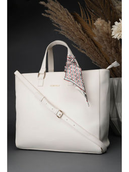 Allen Solly - Women White Solid Handbag with Detachable Strap