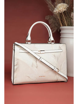 Allen Solly - Women Off White Printed Handbag with Detachable Strap