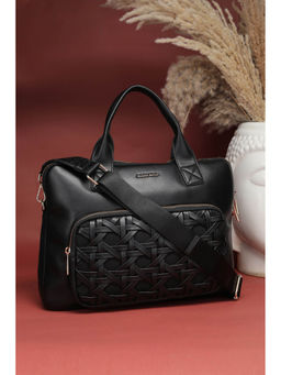 Allen Solly - Women Black Casual Handbag with Detachable Strap