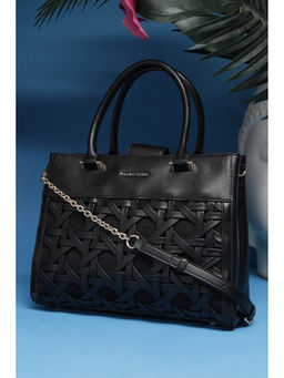 Allen Solly - Women Black Casual Handbag with Detachable Strap