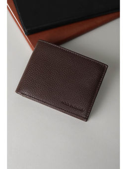 Peter England - Men Brown Textured Leather Wallet