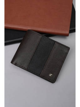 Van Heusen - Men Brown and Black Leather Wallet