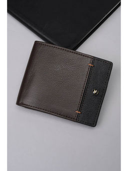 Van Heusen - Men Brown and Black Leather Wallet