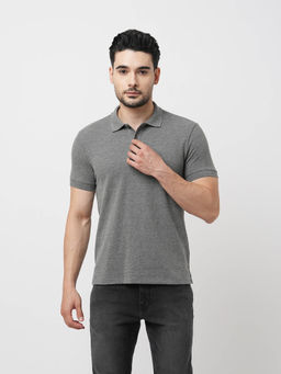 Jack & Jones - Grey Slim Fit Polo T-Shirt
