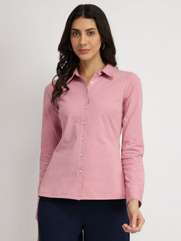 FableStreet - Cotton Knit Shirt - Pink