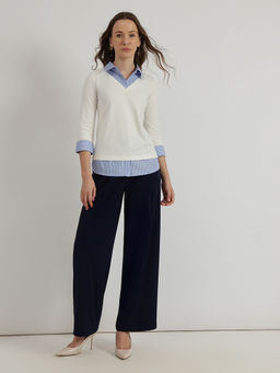 FableStreet - Collar Style T-Shirt - White