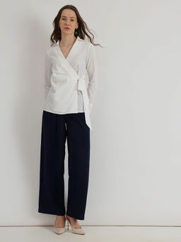 FableStreet - Cotton Wrap Shirt - White