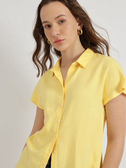 FableStreet - Drop Shoulder Shirt - Yellow