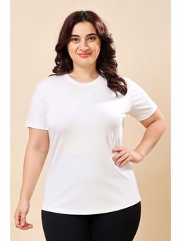The Fit Theory - Women Off White Round Neck Half Sleeves Regular Fit T-Shirts (Pack of 3)