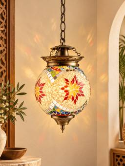 Homesake - Turkish Moroccan Pendant Metal Red Turkish