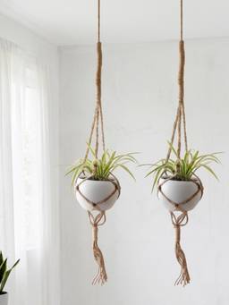 Homesake - Hanging Planter Medium Jute Beige