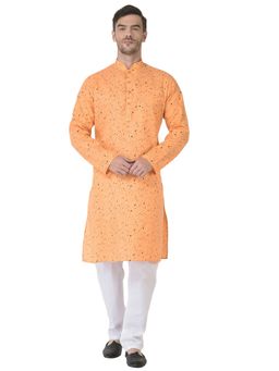 SG LEMAN - Orange Kurta and Pajama for Men (Set of 2)