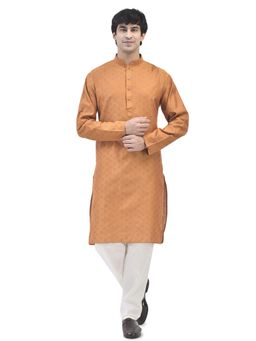 SG LEMAN - Rust Kurta and Pajama for Men (Set of 2)