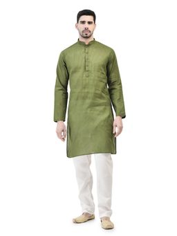 SG LEMAN - Olive Kurta and Pajama for Men (Set of 2)