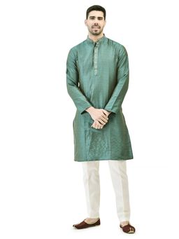 SG LEMAN - Teal Kurta and Pajama for Men (Set of 2)