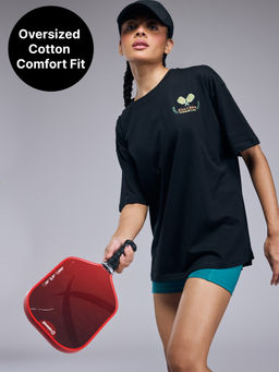 Kica - Cotton Oversized Printed Graphic Tshirt -KIC020 Black- CourtCulture Collection