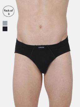 Levi's - Men Cotton 100 Ca Snug Fit Innerelastic Solid Comfort Brief (pack Of 3) Multi-Color