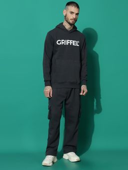 Griffel - Registered Logo Regular Fit Charcoal Hoodie Tracksuit (Set of 2)