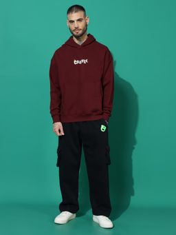 Griffel - Never Look Oversized Maroon Hoodie Tracksuit (Set of 2)