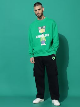 Griffel - Anime Boy Oversized Green Tracksuit (Set of 2)
