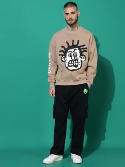 Griffel - Weird Face Oversized Camel Tracksuit (Set of 2)