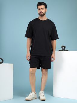 Kvetoo - Men Black Cotton Solid Co-Ord (Set of 2)