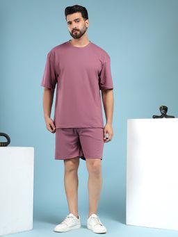 Kvetoo - Men Purple Cotton Solid Co-Ord (Set of 2)