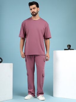 Kvetoo - Men Purple Cotton Solid Co-Ord (Set of 2)