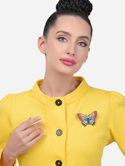 Zaveri Pearls - Multi Color Beads & Sequin Hand Crafted Brooch for Women - ZPFK15633