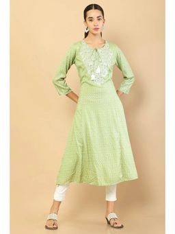 Soch - Women Green Printed Kurta