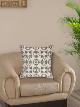 Maspar - Vintage Exotic Heritage Classic Folk 225 Gsm Cotton Embroidery Grey Medium Cushion Cover