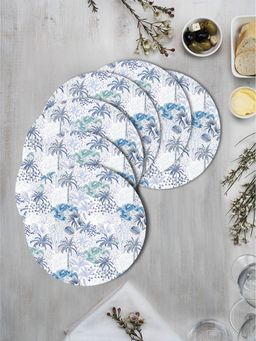Space of Joy - Tropical Palm Vector Premium Printed Round MDF Wooden Placemats