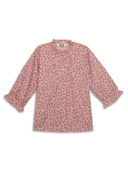 Cantabil - Girls Pink Floral Print Casual Top