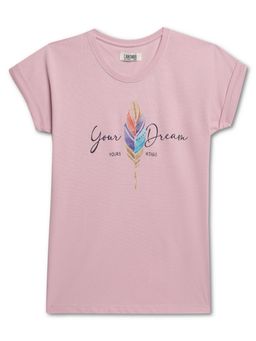 Cantabil - Girls Purple Printed Casual T-Shirt