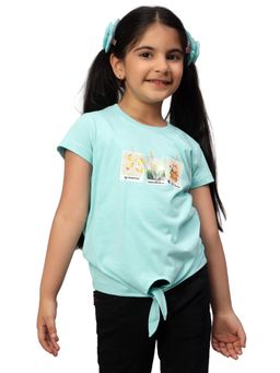 Cantabil - Girls Blue Printed Casual T-Shirt