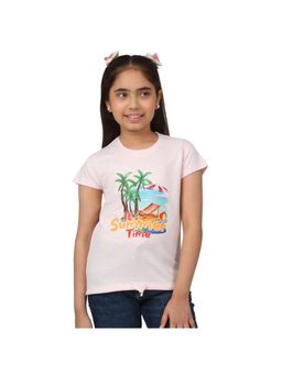 Cantabil - Girls Pink Printed Casual T-Shirt