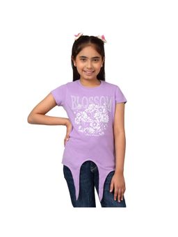 Cantabil - Girls Purple Printed Casual T-Shirt