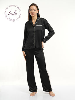 mackly - Womens Solid Polyester Ladies Pyjama (Set of 2)