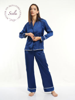 mackly - Womens Solid Polyester Ladies Pyjama (Set of 2)