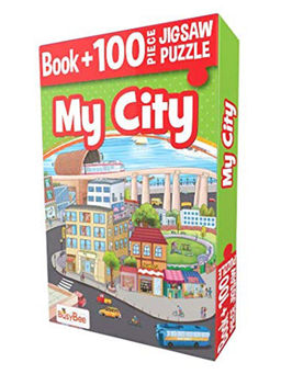 Popcorn Games & Puzzles - My City 100 Piece Jigsaw Puzzle with Free Book