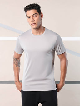 CULT - Men Solid Grey Half Sleeves Round Neck T-Shirt